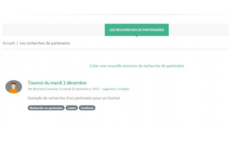 Recherche de partenaires